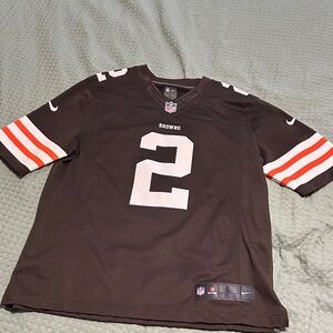 Johnny Manziel Nike Jersey with White and Orange Stripes